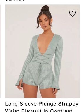 EGO Light Blue Knit Wrap Top with Waist Tie